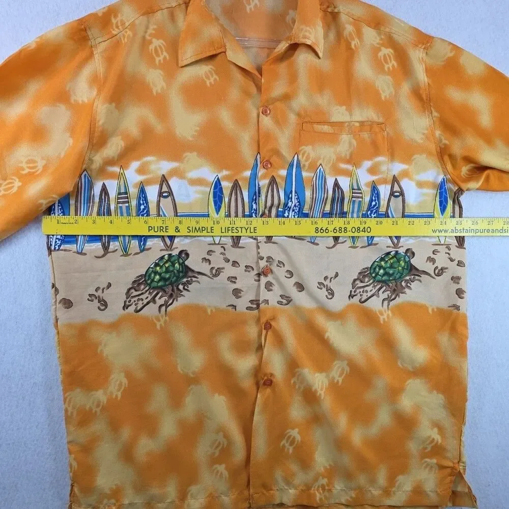 Pacific & Co Hawaiian Shirt Button Front Mens XXL Surf Boards Tropical Polyester